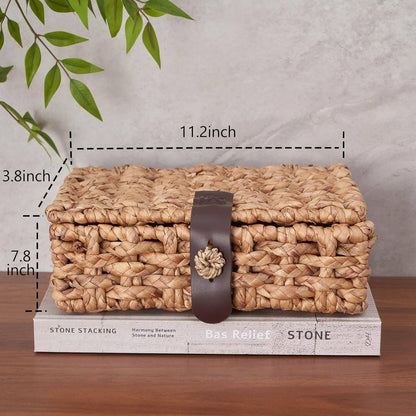 Handcrafted Storage Box Made of Braided Natural Material Acalora