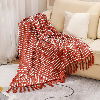Textured Cotton Throw Blanket