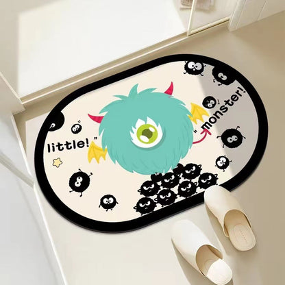 Playful Monster-Themed Bath Mat