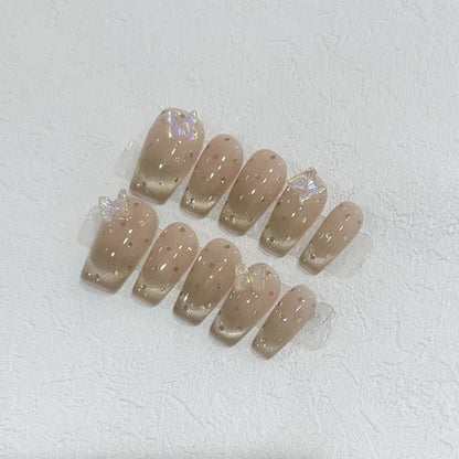 Premium Press-On Nail Set with Iridescent Accents Acalora