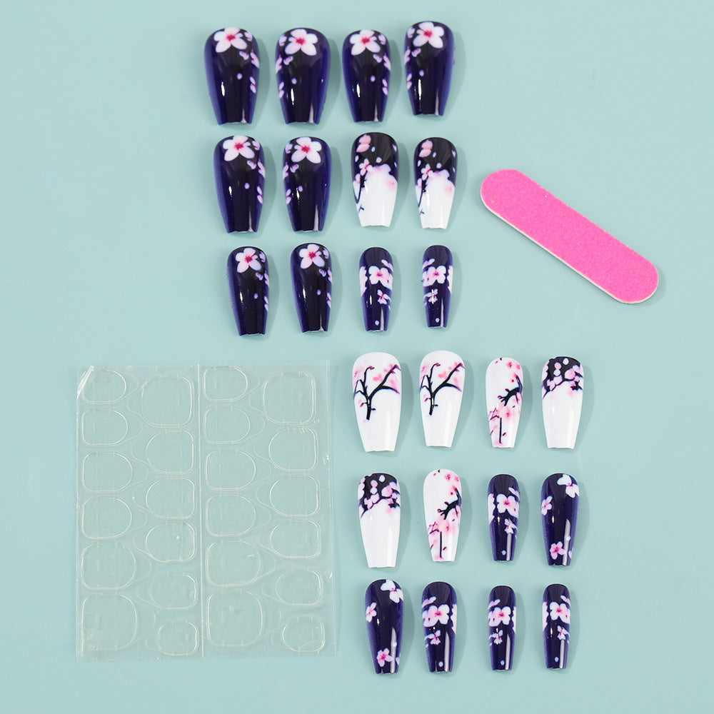Artificial Nail Set with Floral Accents Acalora