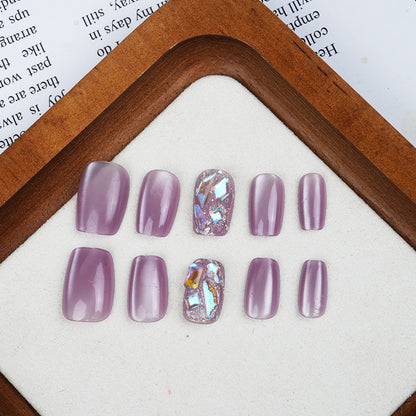 Premium Press-On Nail Set with Glossy and Glitter Accents Acalora