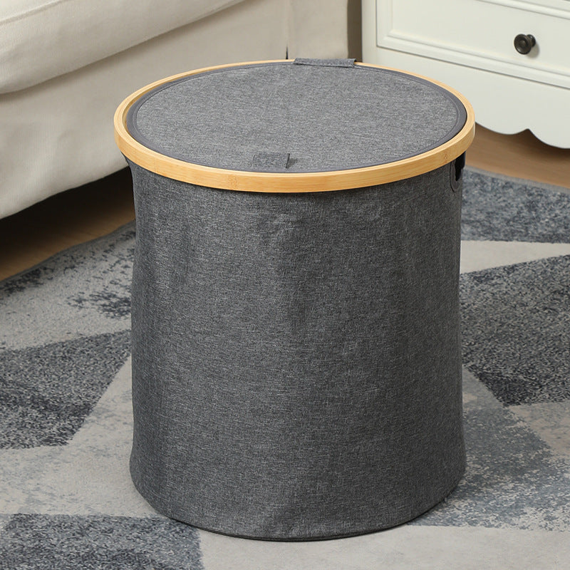 Practical laundry container with bamboo lid Acalora
