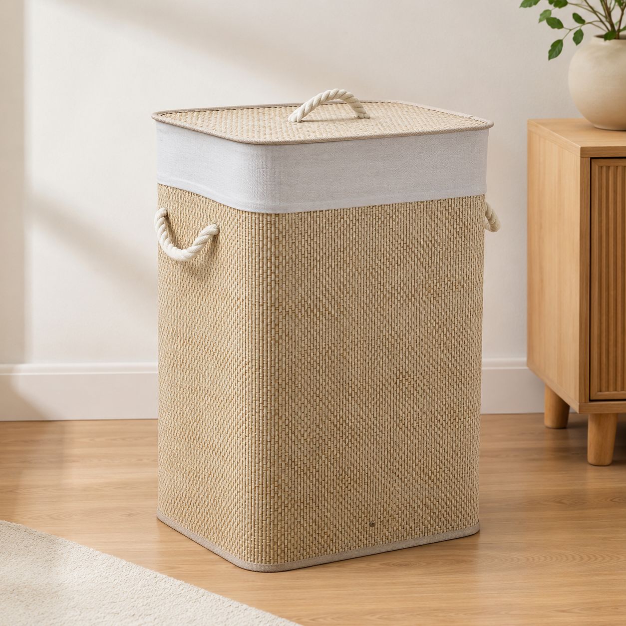 Laundry basket with lid and handle Acalora