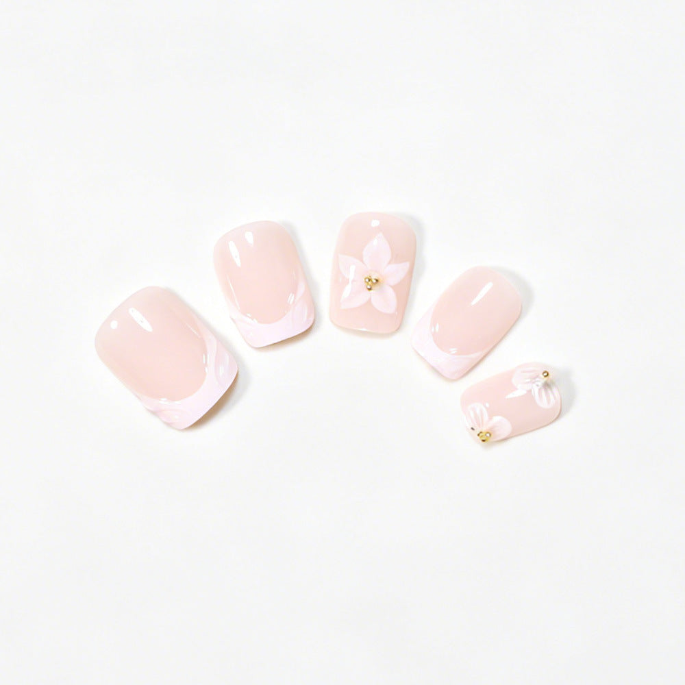 Elegant Floral Nail Extensions Acalora