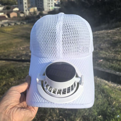 Ventilated baseball cap with detachable rechargeable fan Bowlift