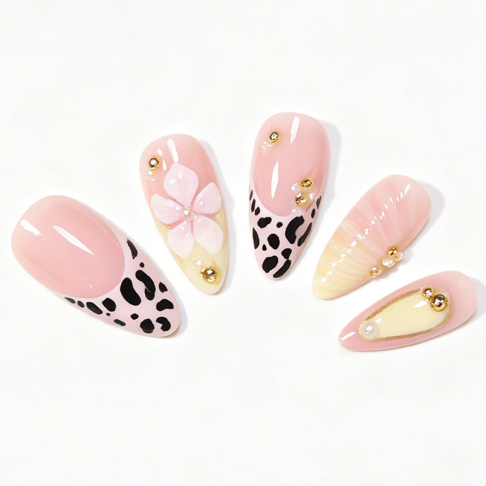 Decorative Stiletto Nail Art Tips with Floral Accents Acalora