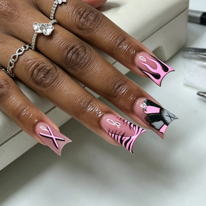 Artistic Long Nail Design Tips with Unique Patterns Acalora
