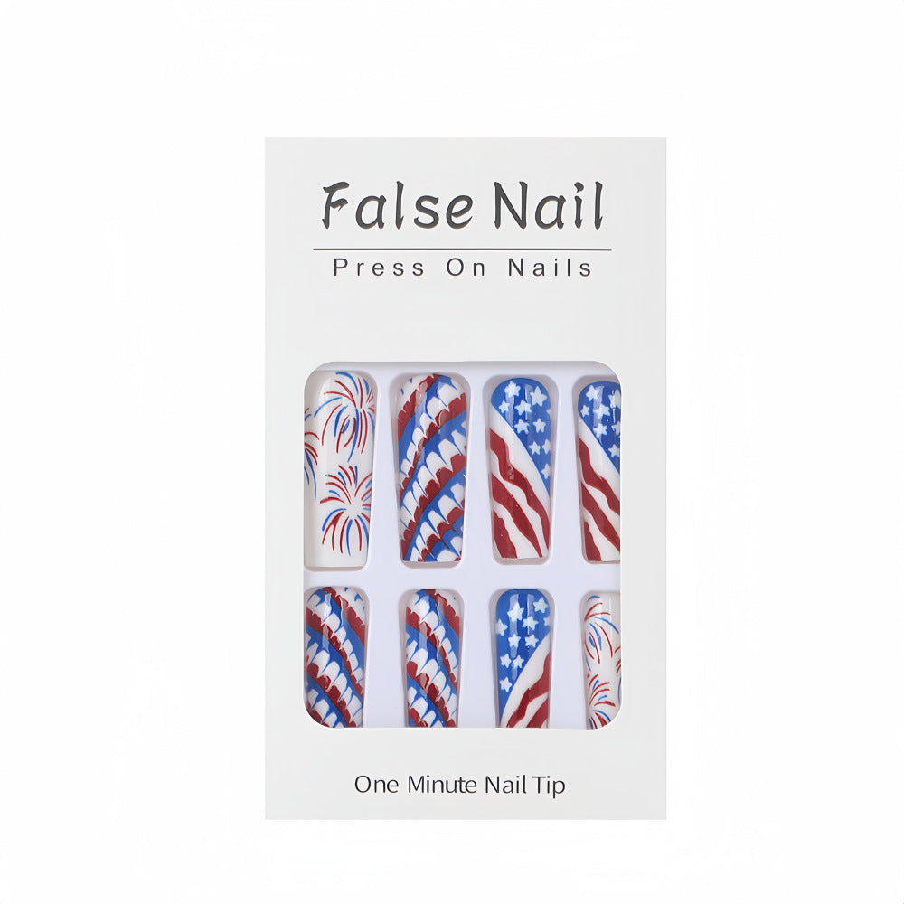 Artificial nails with patriotic patterns Acalora