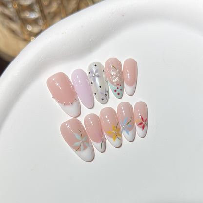 Floral Art Press-On Nail Set Acalora