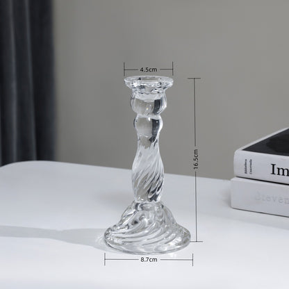 Tall Pressed Glass Decorative Candlestick Holder Acalora