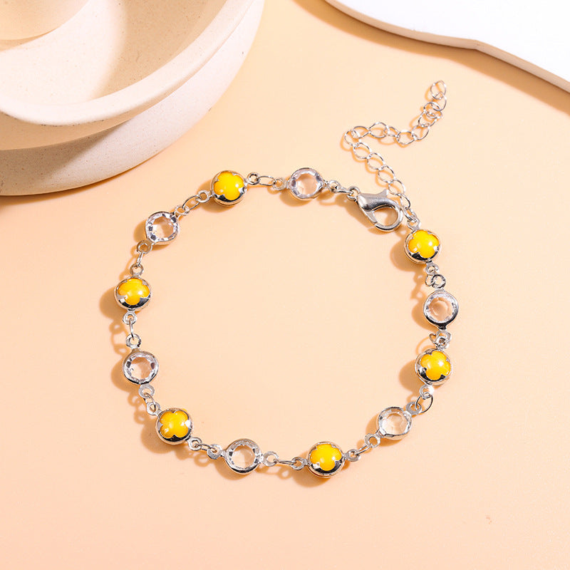 Elegant Beaded Charm Anklet Acalora