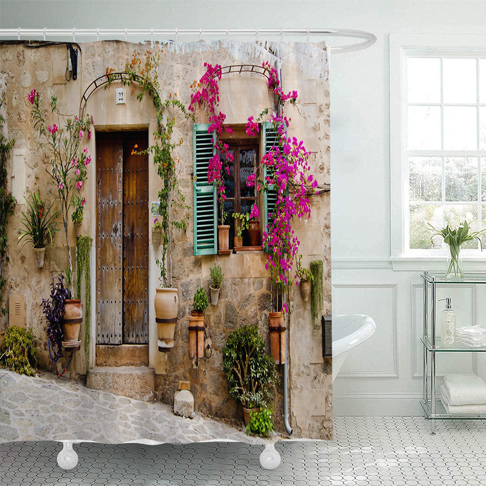 Floral Lane-Inspired Shower Curtain