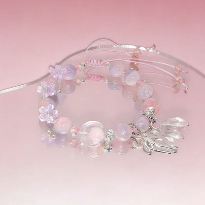 Handmade Floral Bead Charm Bracelet Acalora