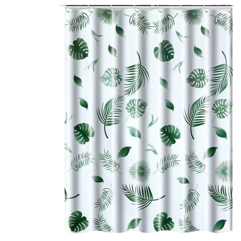 Botanical Leaf Pattern Shower Curtain