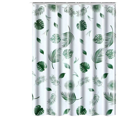 Botanical Leaf Pattern Shower Curtain