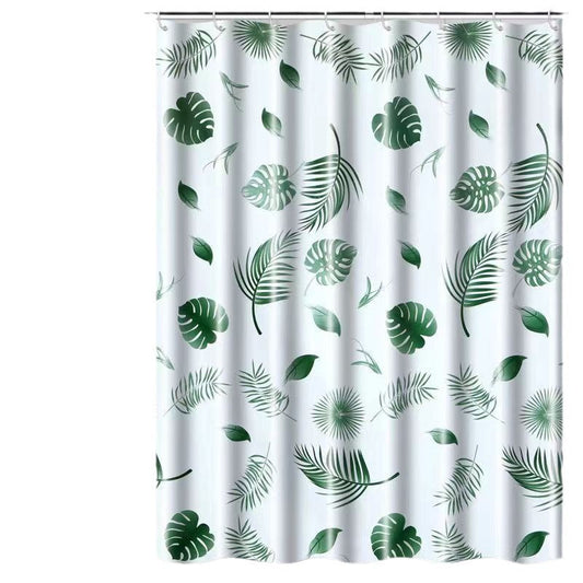 Botanical Leaf Pattern Shower Curtain