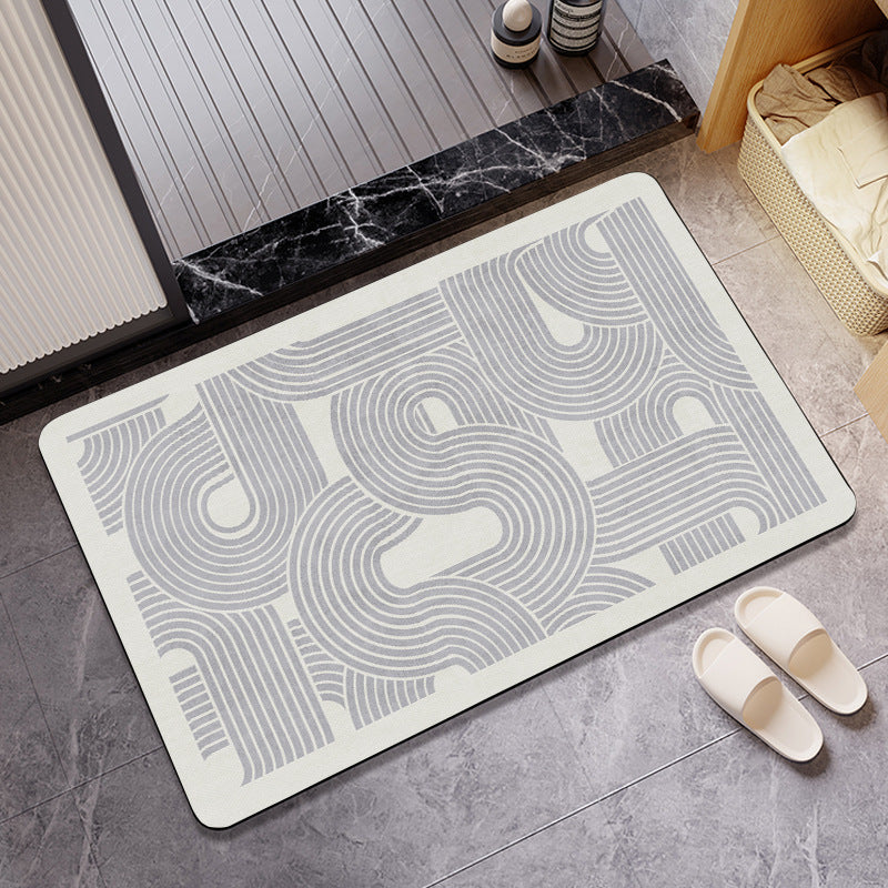 Stylish Geometric Pattern Bathroom Mat Acalora