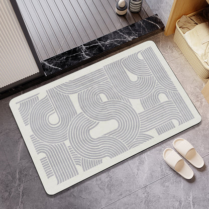 Stylish Geometric Pattern Bathroom Mat Acalora