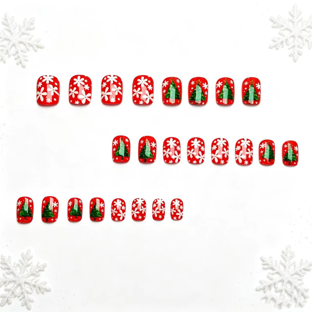 Festive 3D Christmas Tree Nail Art Acalora