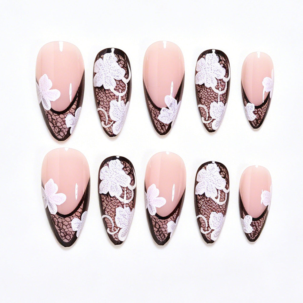 Elegant Floral Lace Nail Art Wraps Acalora