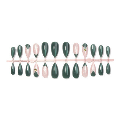 Deluxe Press-On Nail Set with Christmas-inspired Designs Acalora