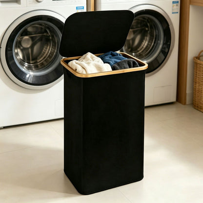 High-quality laundry basket with lid and handle Acalora