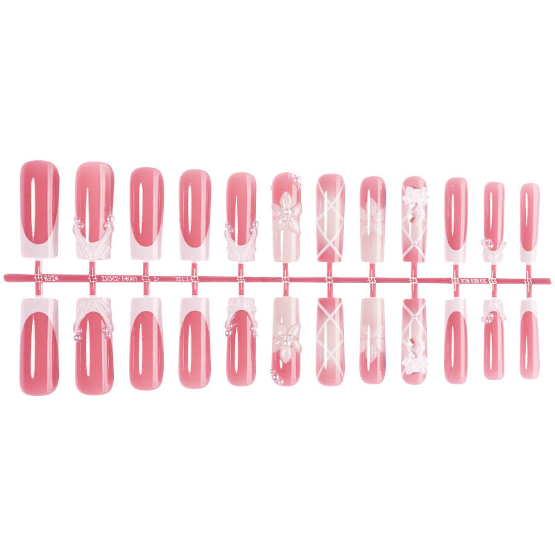 Elegant Press-On Nail Collection with Floral Accents Acalora