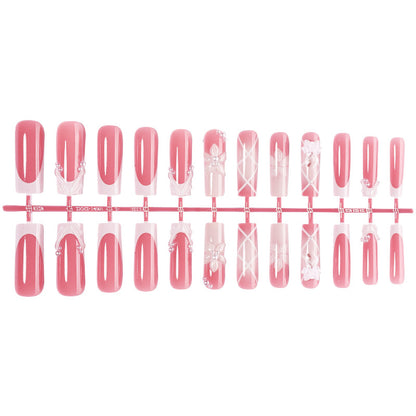 Elegant Press-On Nail Collection with Floral Accents Acalora
