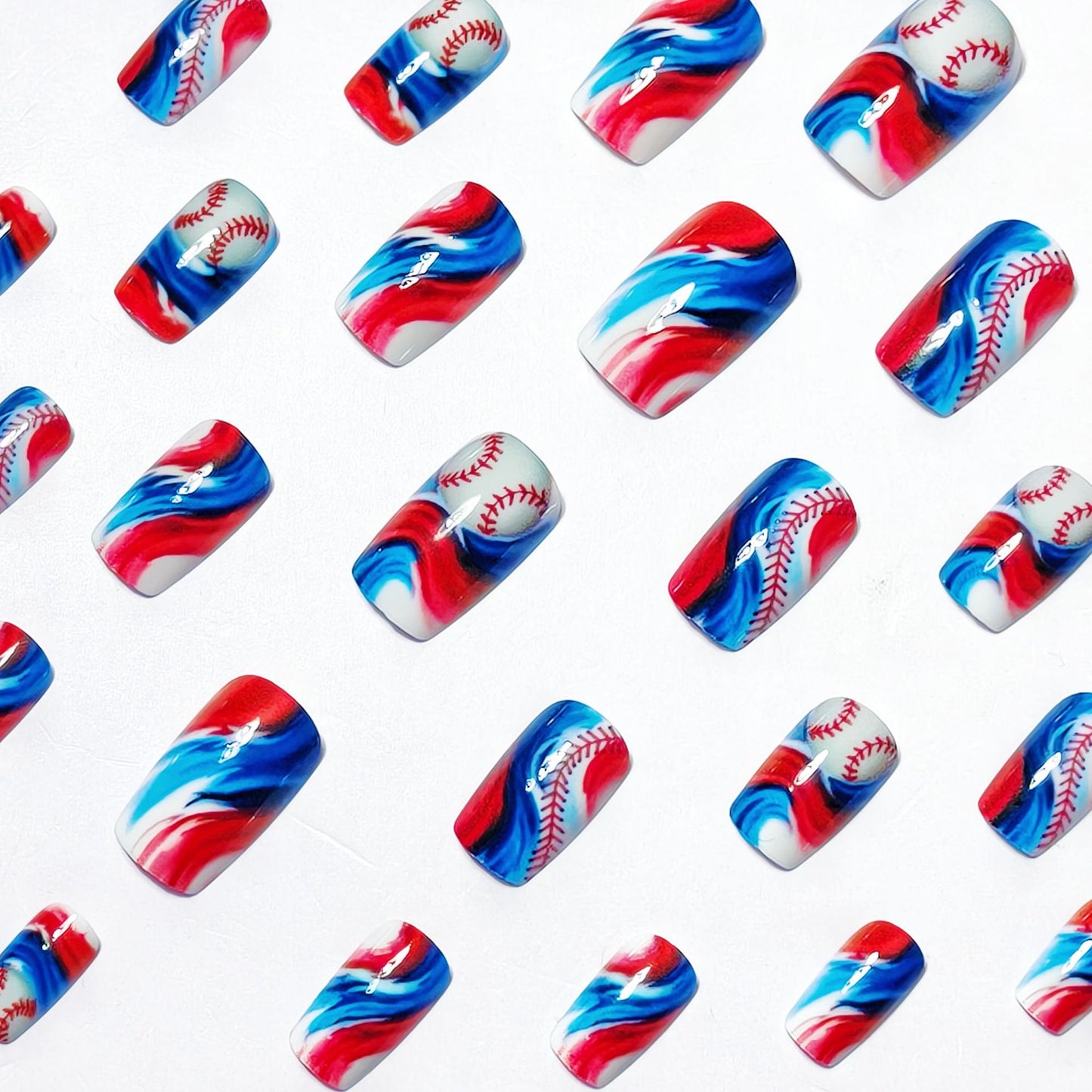 Sporty Baseball-Themed Nail Art Acalora