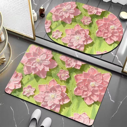 Floral Patterned Bath Mat