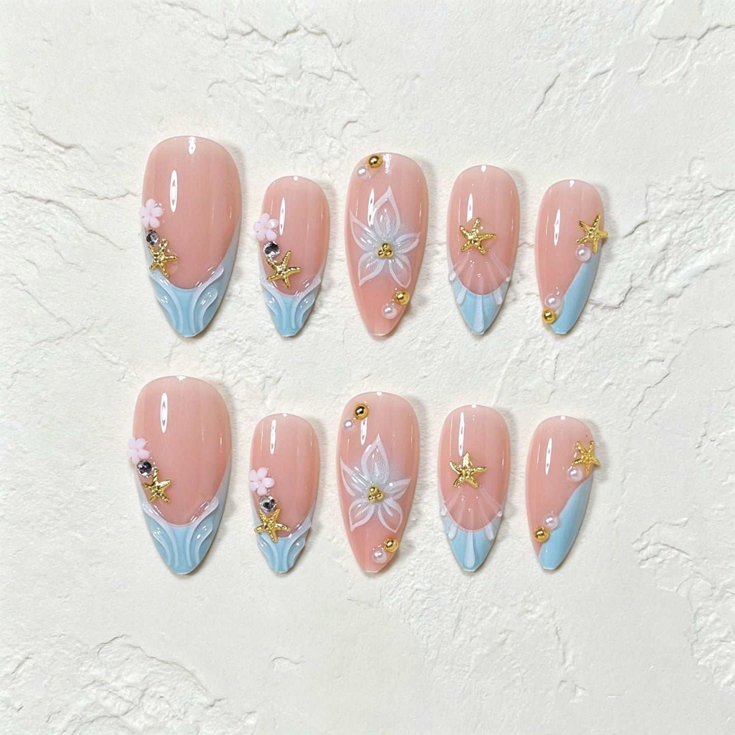 Artistic Butterfly-Themed Press-On Nail Art Acalora