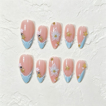 Artistic Butterfly-Themed Press-On Nail Art Acalora