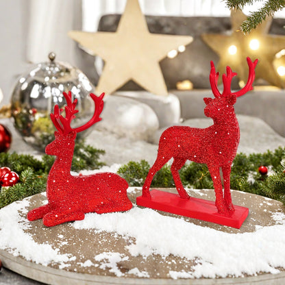 Glittering Reindeer Decorative Figure Acalora