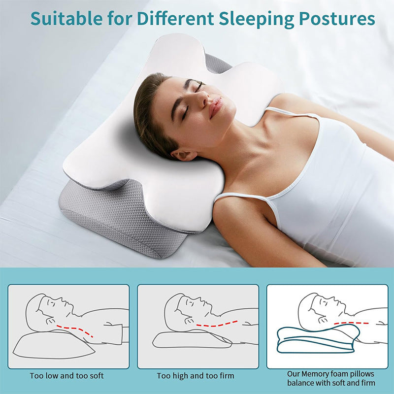 Skanto | Orthopedic Memory Foam Pillow for Neck Pain – Ergonomic Contour Cervical Support Pillow for Side, Back & Stomach Sleepers