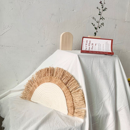 Decorative wall decoration with synthetic fiber and wooden beads Acalora
