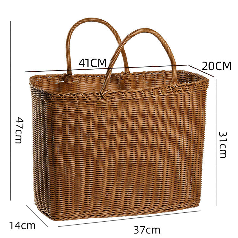 Unisex Hand-woven Shopping Basket with two Handles Brehn