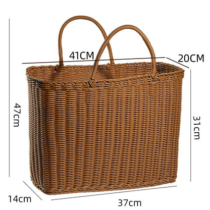 Unisex Hand-woven Shopping Basket with two Handles Brehn