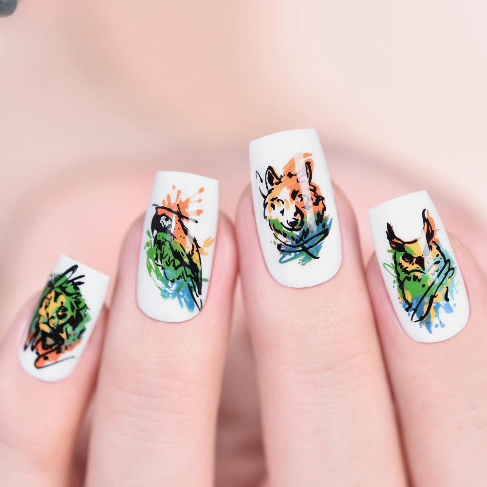 Artistic Animal Motif Press-On Nail Set Acalora