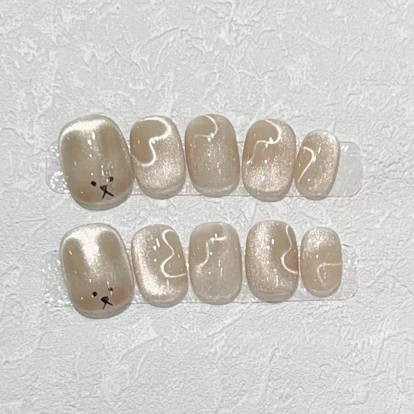 Playful Animal-Themed Press-On Nail Set Acalora