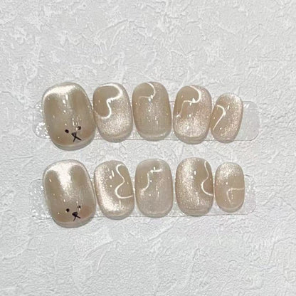 Playful Animal-Themed Press-On Nail Set Acalora