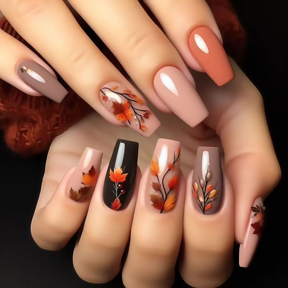 Artificial Nails Set with Seasonal Flower Designs Acalora