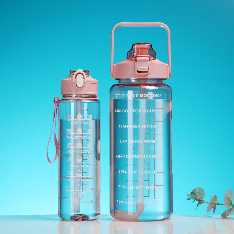 Women's Motivational Water Bottle with Time Markers Bowlift