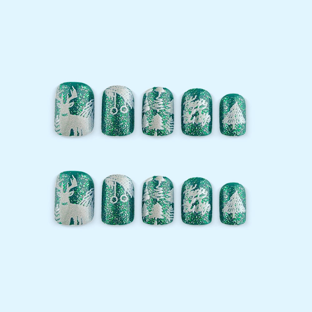Winter artificial nails with festive motif Acalora