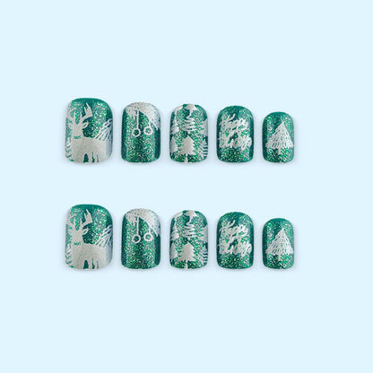 Winter artificial nails with festive motif Acalora