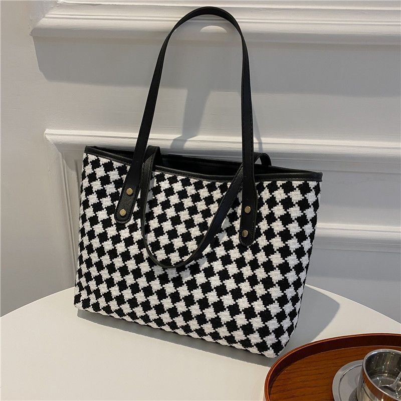 Woven Pattern Beach Tote Bag Acalora
