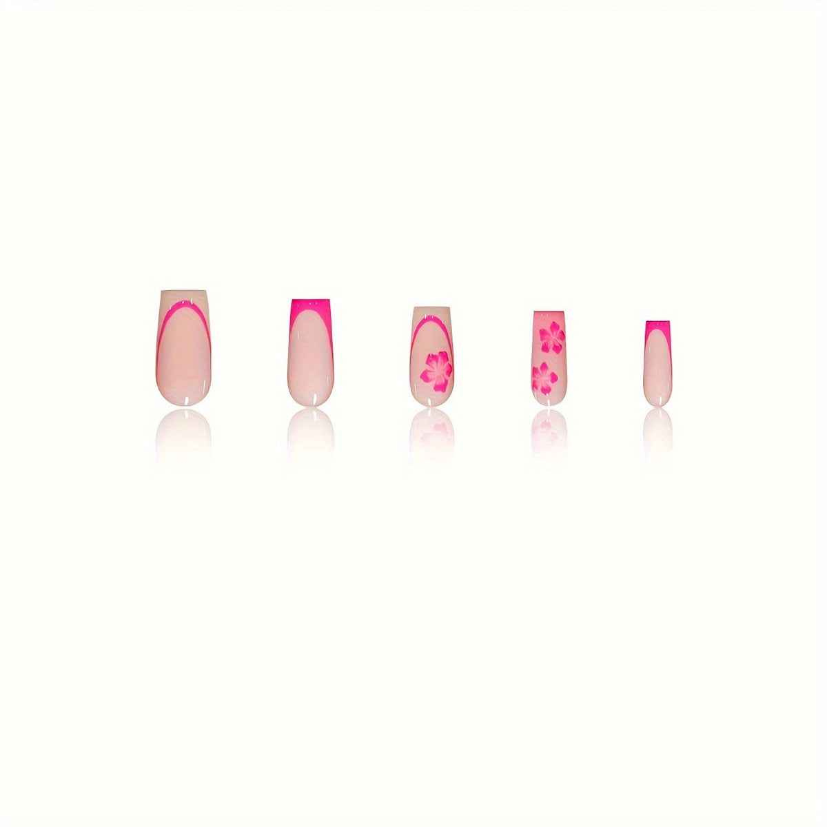 Floral Design Press-On Nail Art Acalora