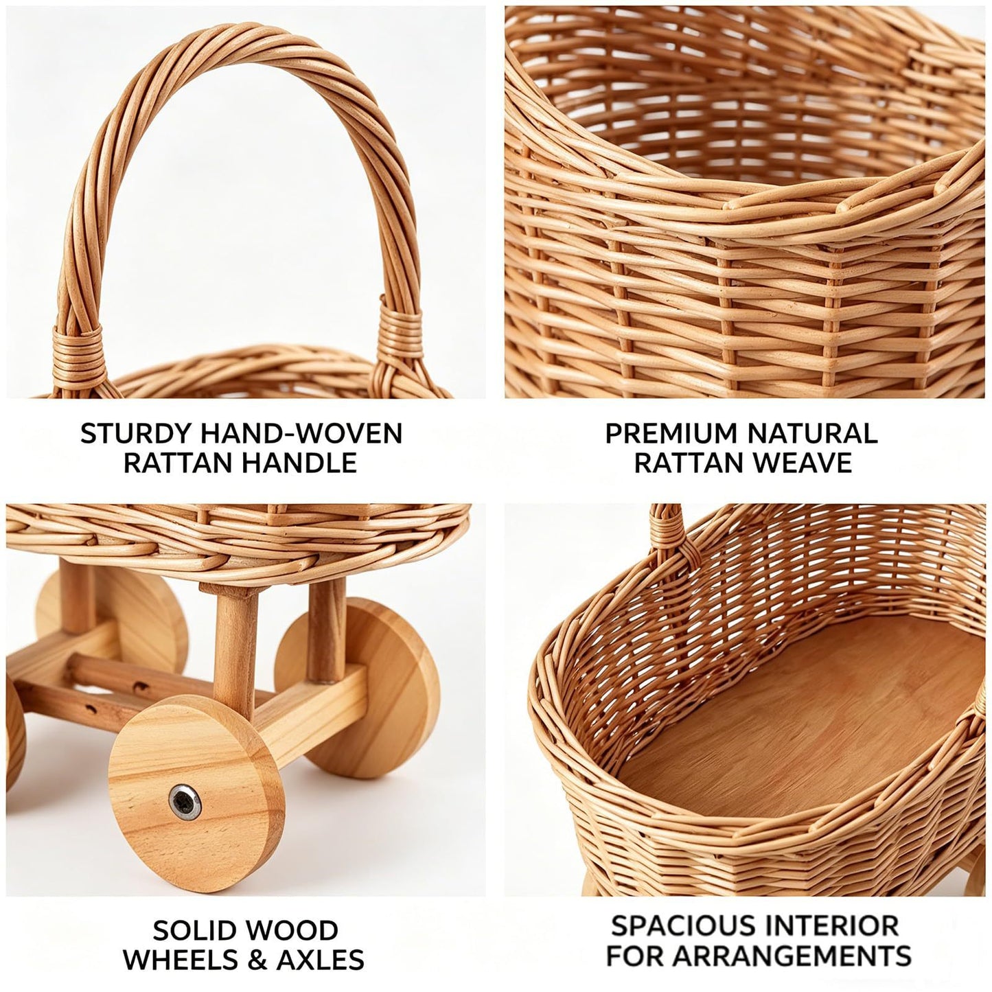 Playful Flower Basket On Wheels Acalora