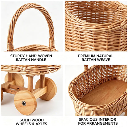 Playful Flower Basket On Wheels Acalora