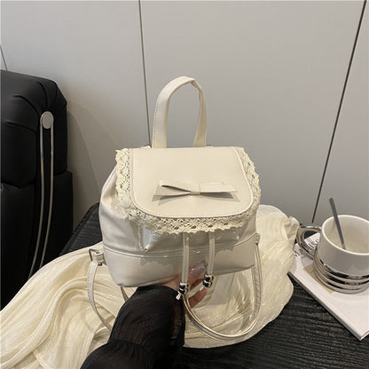 Cute Lace-Trimmed Mini Backpack Acalora